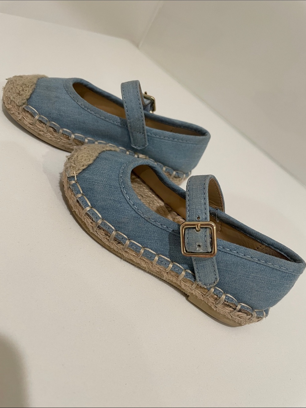 Janie and Jack Light Blue Mary Jane Espadrille Kids Shoes Toddler size 6 - Picture 5 of 6